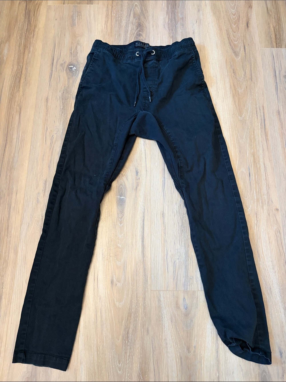 Slim Black Pull-On Pants with Back Flap Pockets